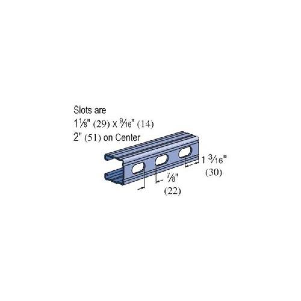 CHANNEL 1-1/8X9/16IN 2IN 14GA 20FT STL