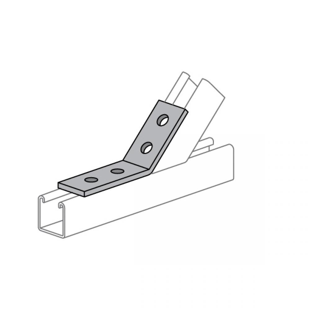 CONNECTOR ANGLE OPEN 4 1-5/8IN 75DEG STL